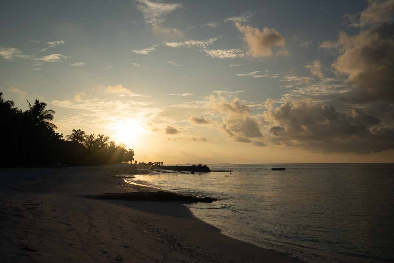 sunset at lux south ari atoll