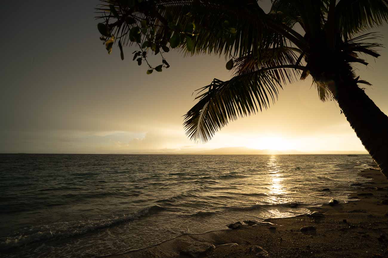sunset at serenity island fiji