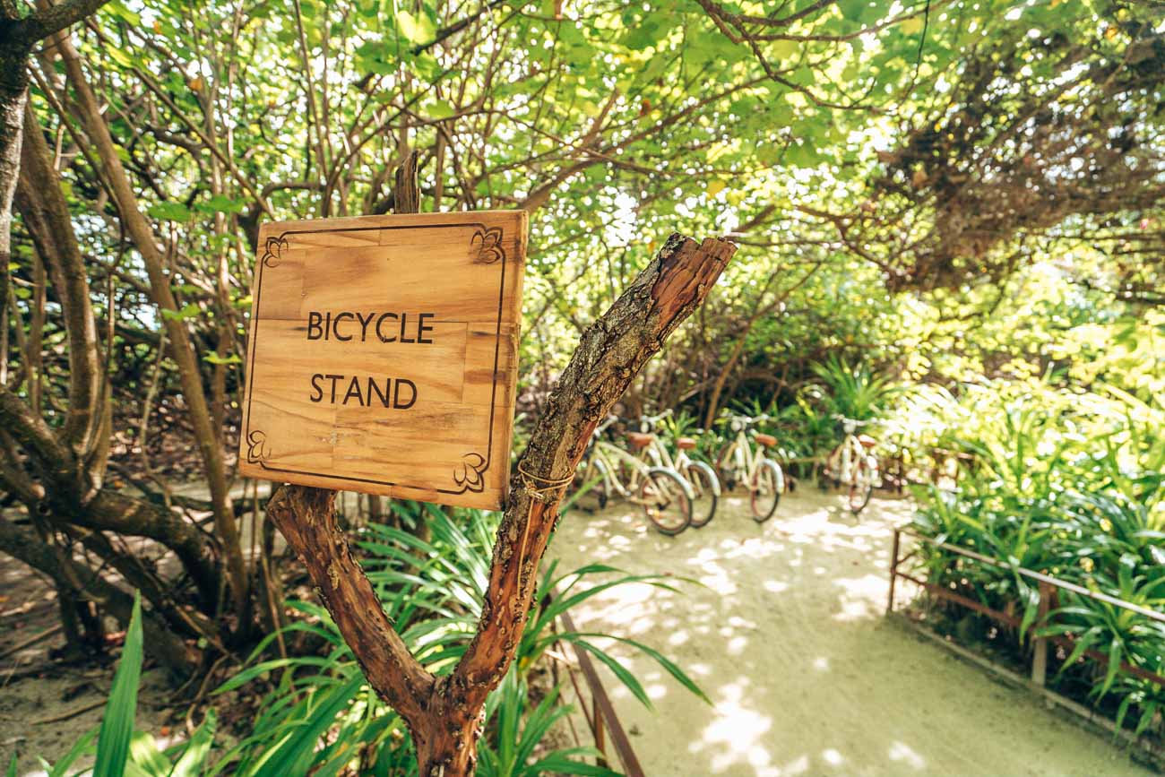 Bike stand at The Residence Maldives