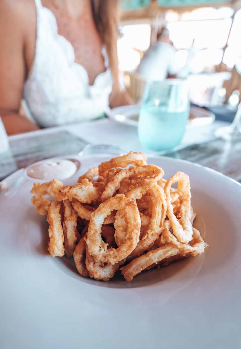calamari at luxury restaurant
