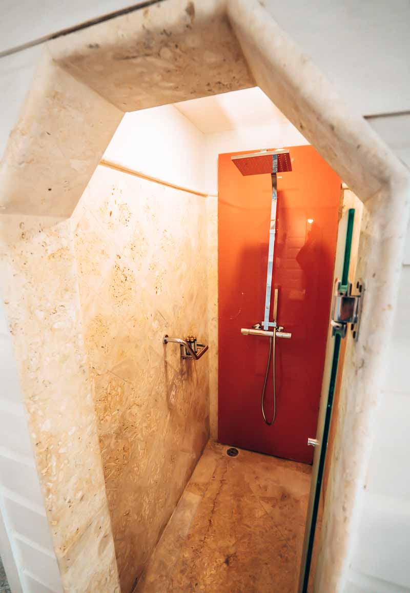 luxury shower in hotel suite