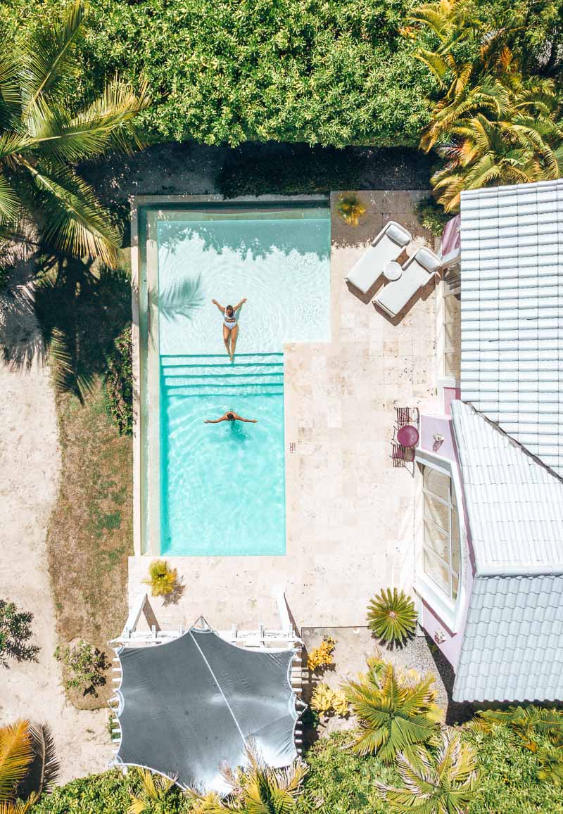 couple in private pool villa