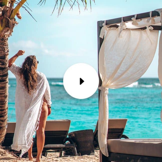 woman on beach video