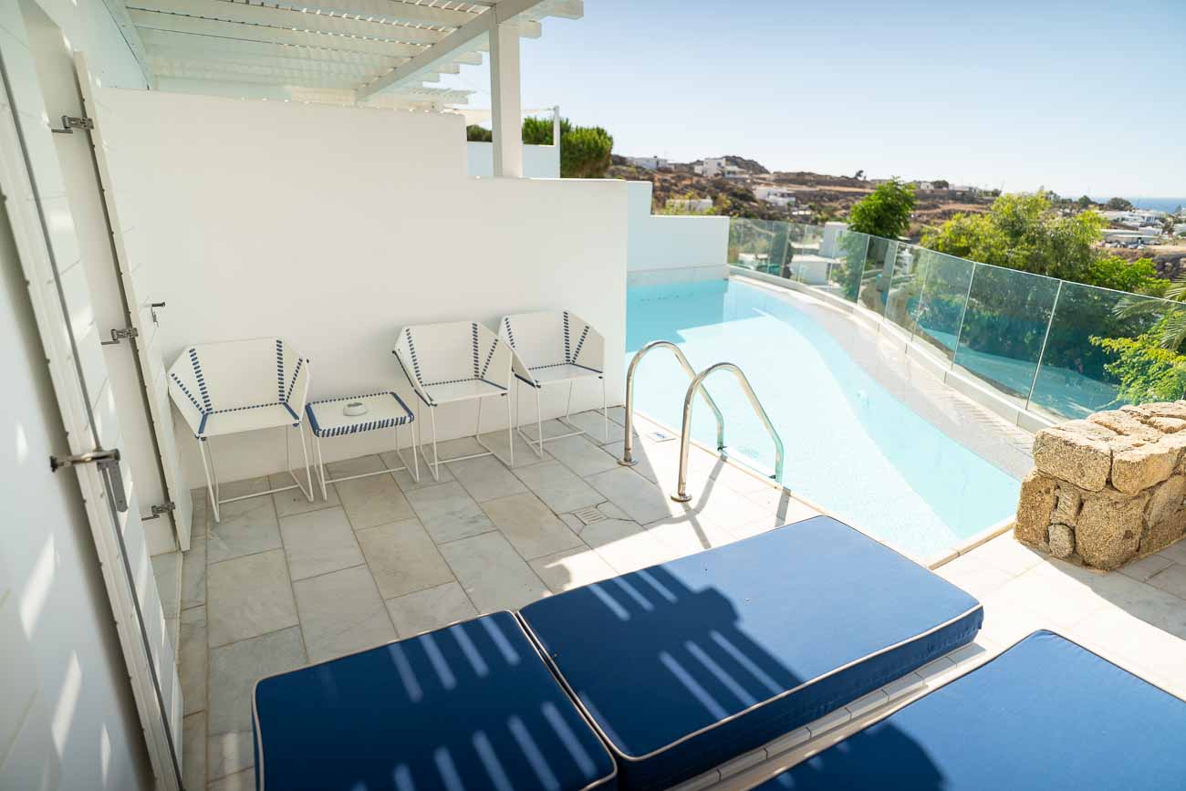 Myconian Ambassador thalasso suite with shared pool